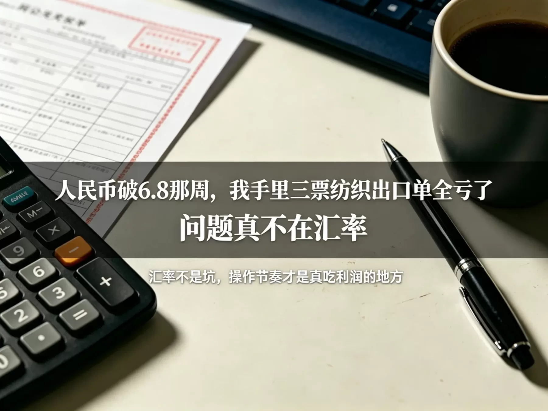 人民币破6.8那周，我手里三票纺织出口单全亏了，问题真不在汇率