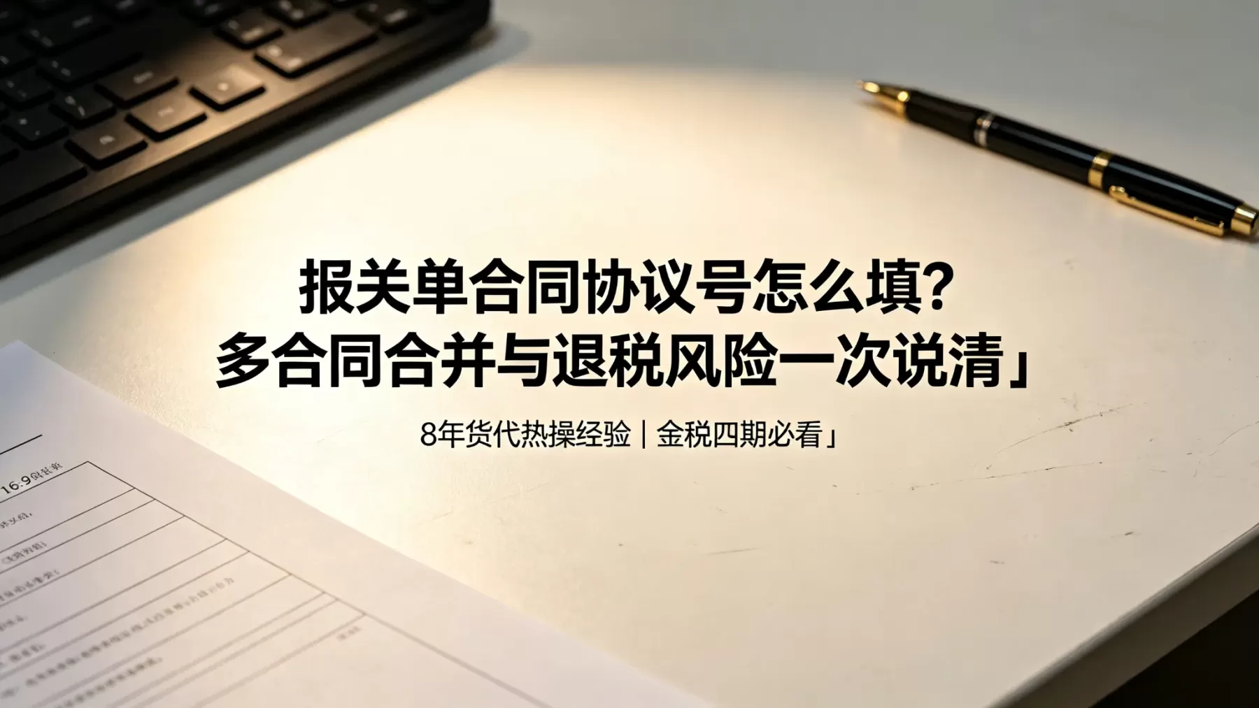 报关单合同协议号怎么填？多合同合并与退税风险一次说清