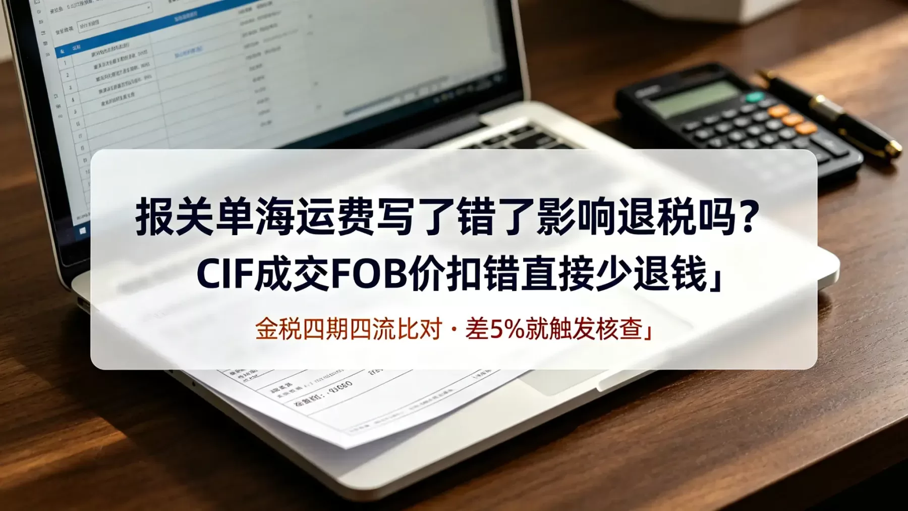 报关单海运费写错了影响退税吗？CIF成交FOB价扣错直接少退钱