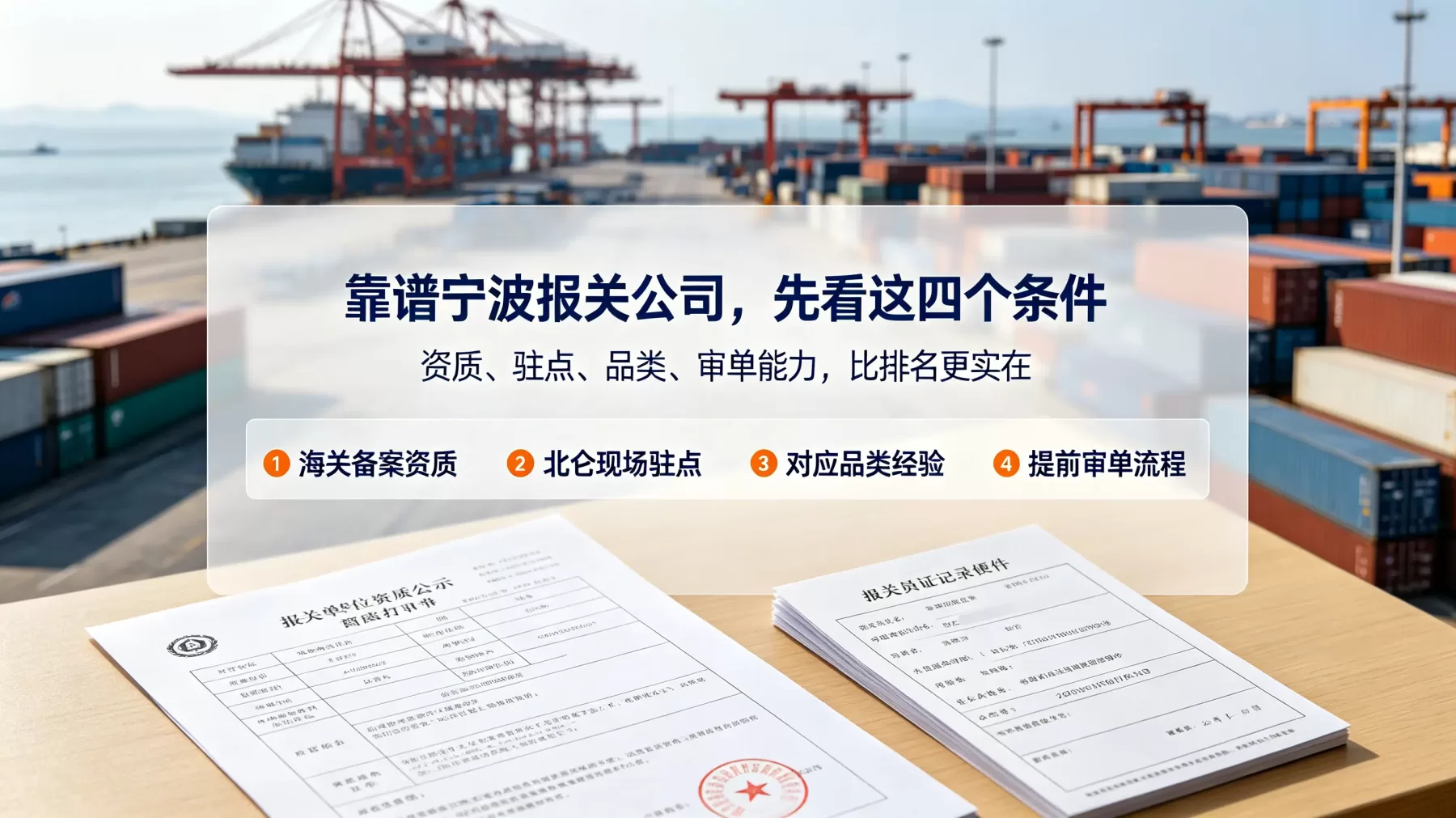 选宁波报关公司,重点看资质、北仑驻点、品类经验和提前审单能力