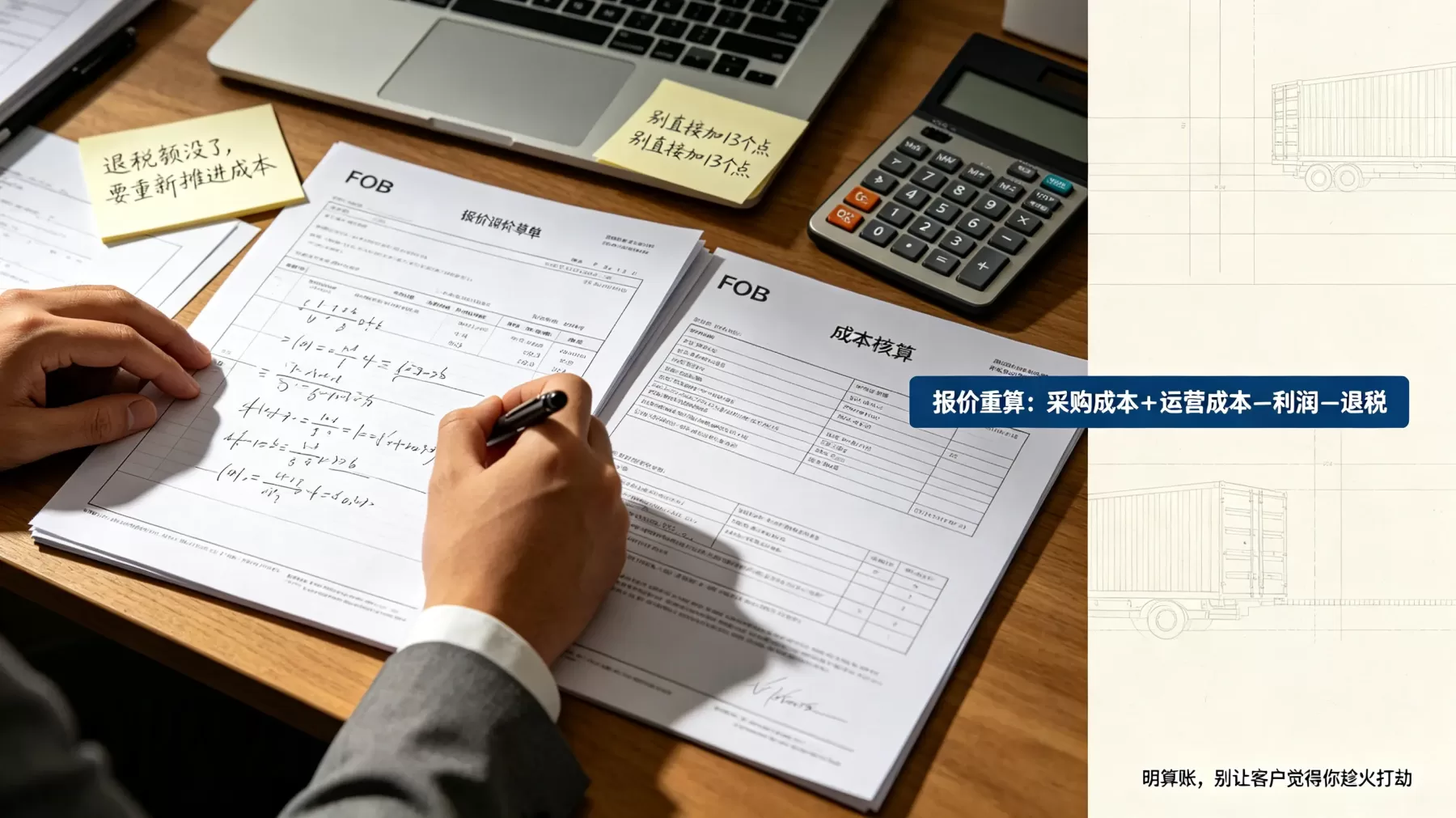 退税没了不是简单加 13 个点,要把退税额重新摊进成本和报价里