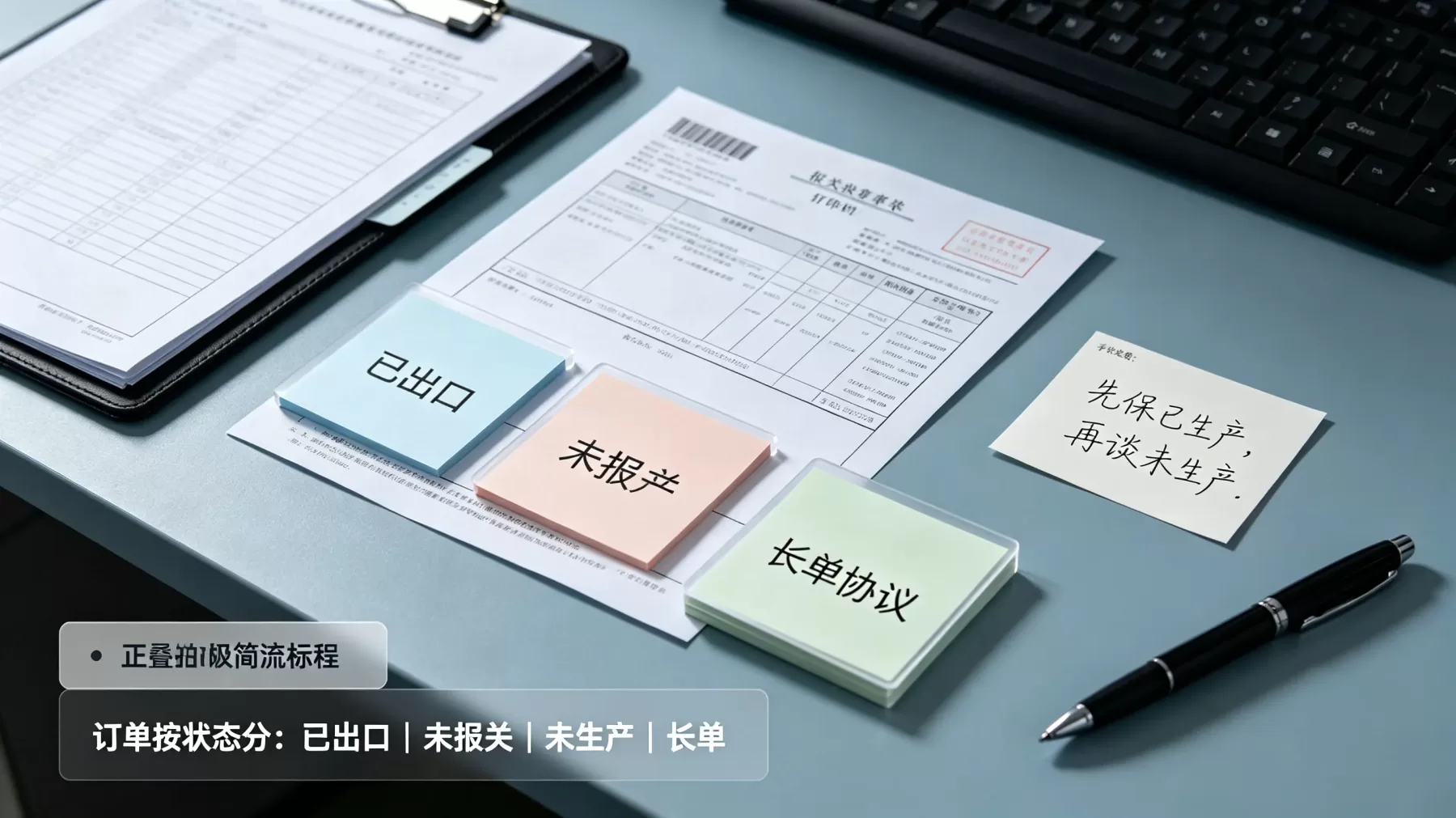 订单不能一概而论,已出口、未报关、未生产、长单要分开处理