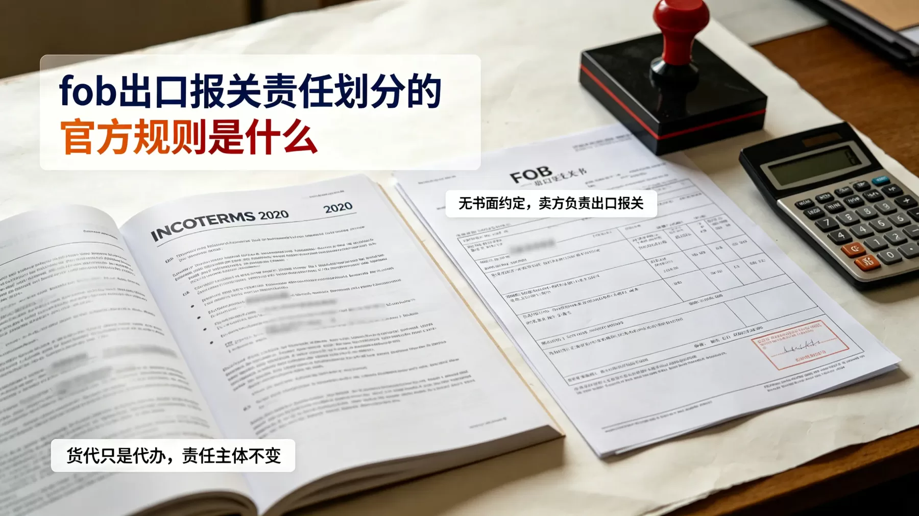 没有额外书面约定时,FOB 出口报关默认由卖方负责