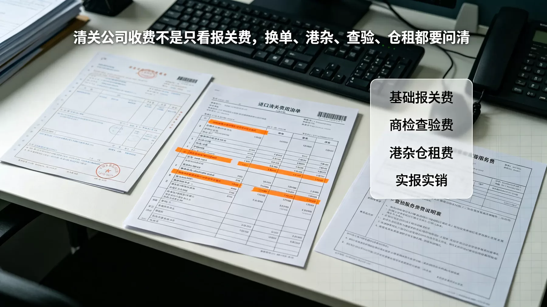 正规清关公司收费至少包含基础报关、商检查验、港杂仓租等项目,不能只看首报价