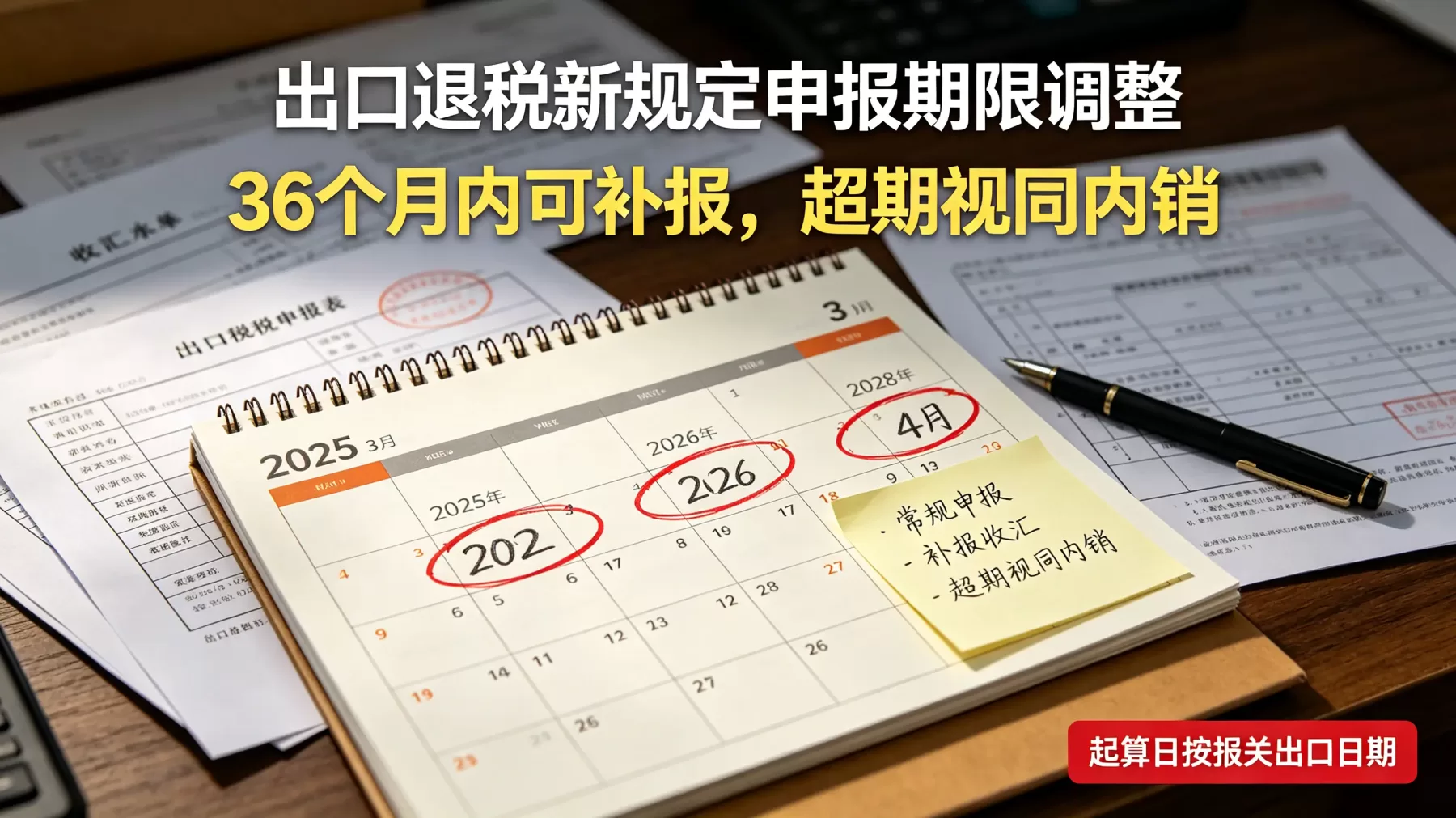 出口退税新规定明确 36 个月补报期限,超期未申报可能被视同内销征税