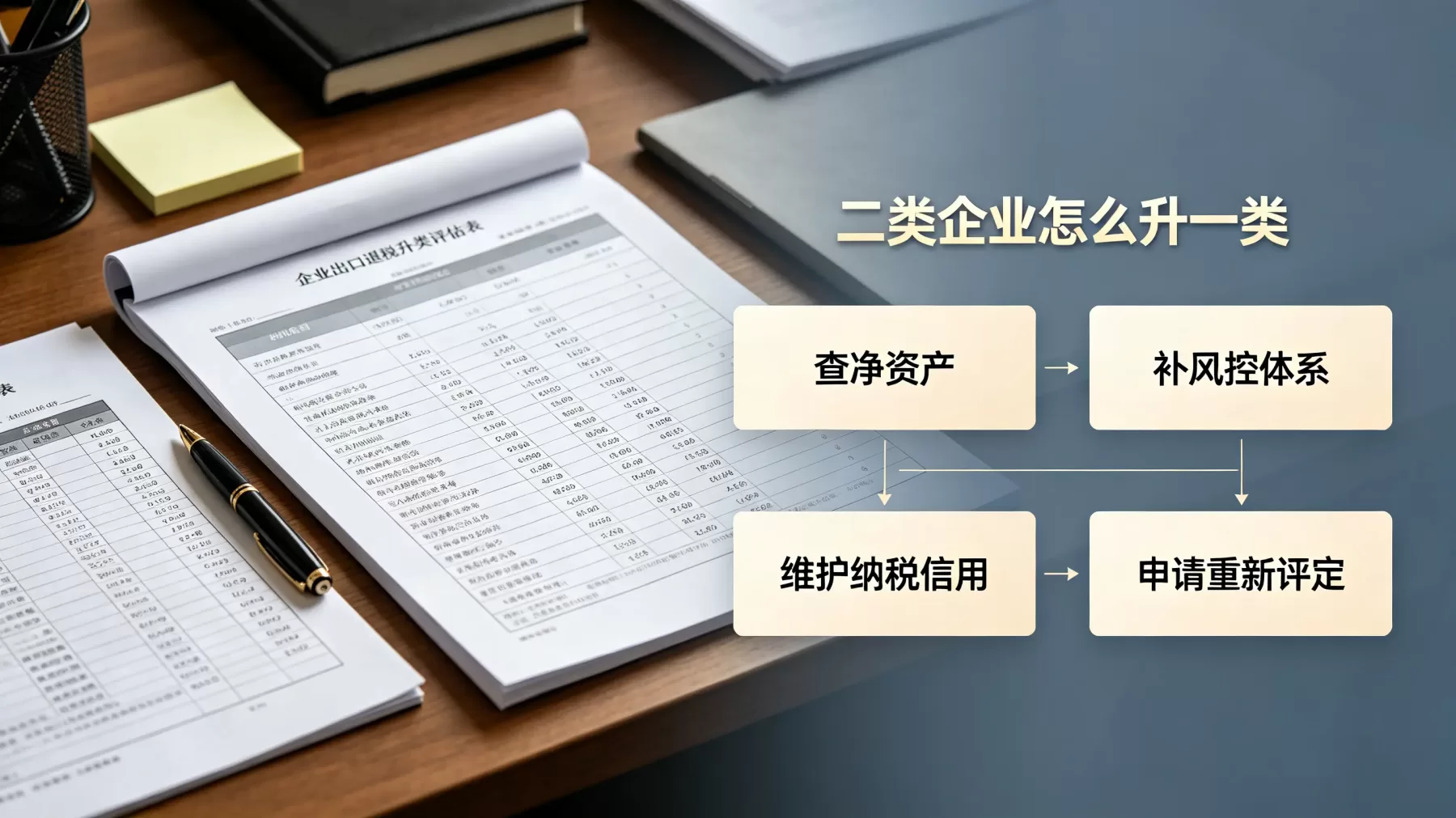 二类升一类不是只靠等,要提前补齐净资产、风控体系、纳税信用和海关信用条件