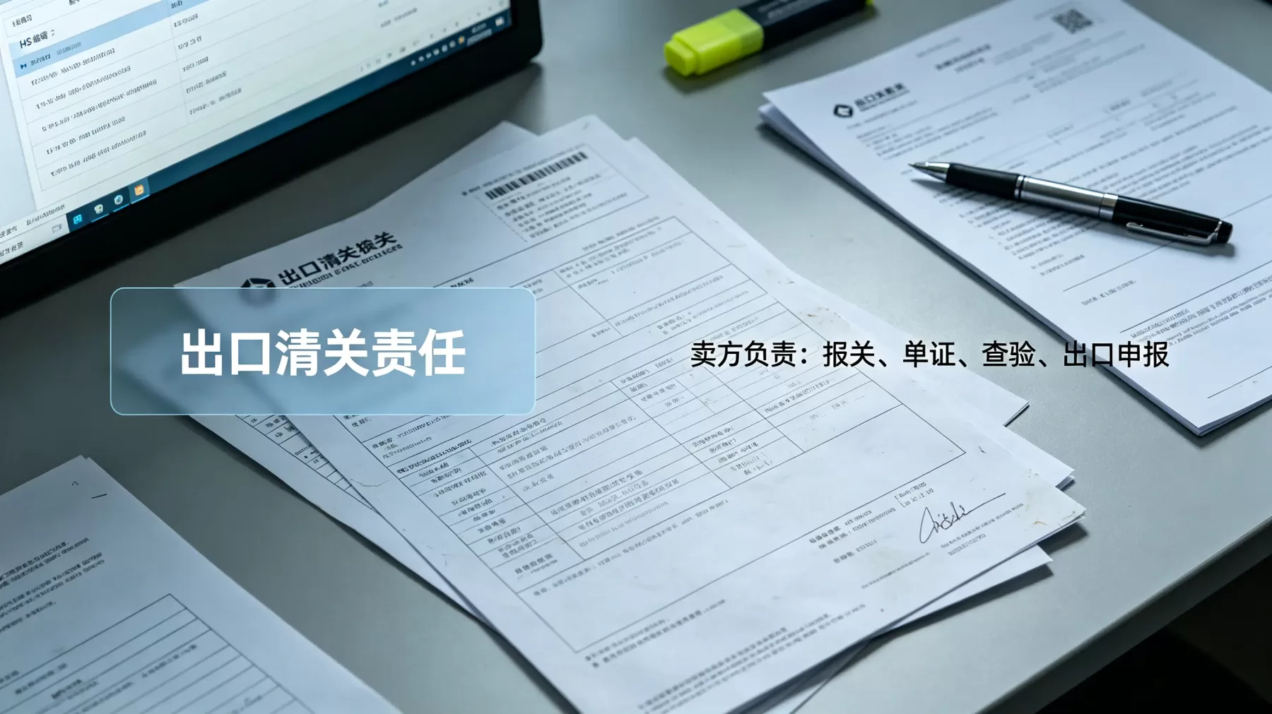 出口清关不是只递一张报关单,资质、单证、申报、查验都要串起来看 FOB 出口清关责任包含哪些单证报关查验工作实拍图