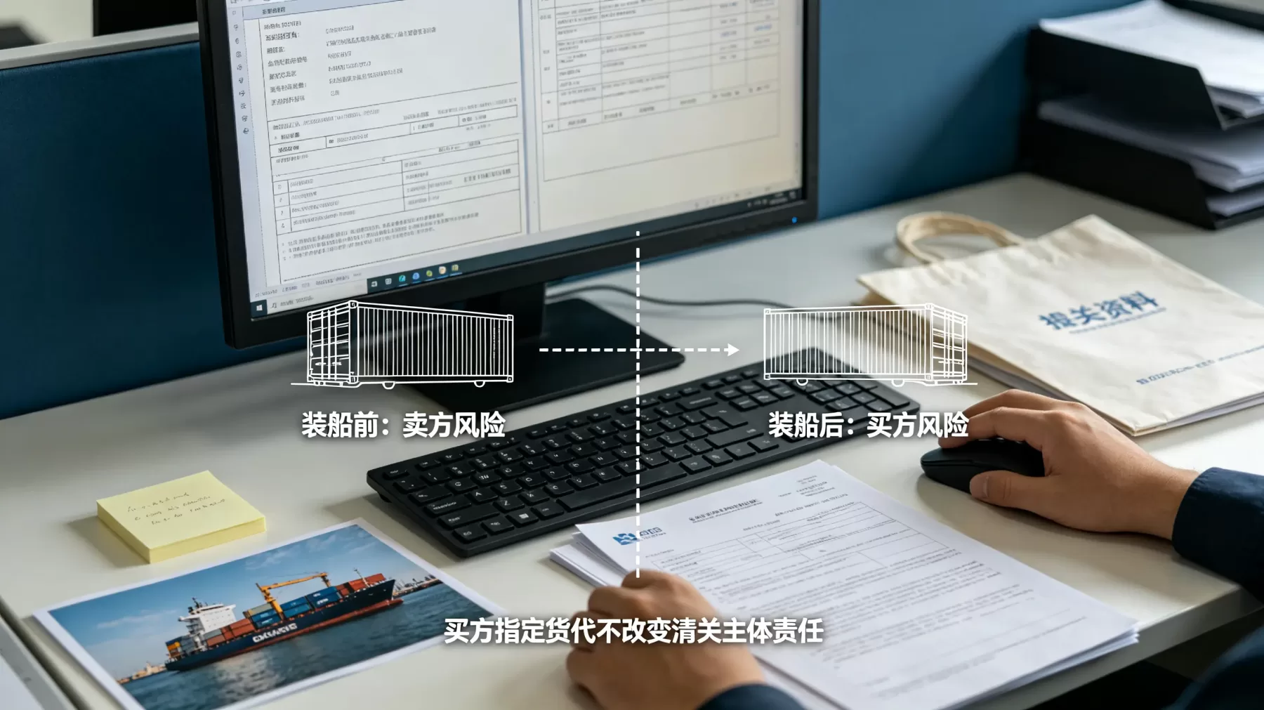 货代可以帮忙操作,但出口申报主体责任不会自动转移 FOB 买方指定货代是否改变清关责任办公实拍图