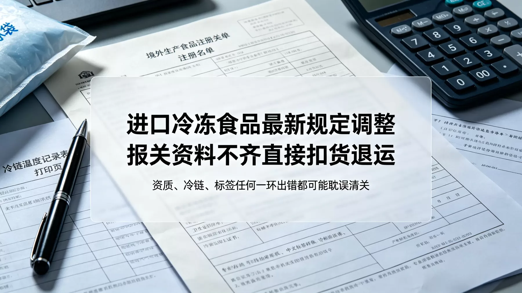 进口冷冻食品最新规定涉及资质、冷链、查验和标签管理,资料不齐可能直接导致扣货退运 进口冷冻食品最新规定封面,报关资料不齐扣货退运场景