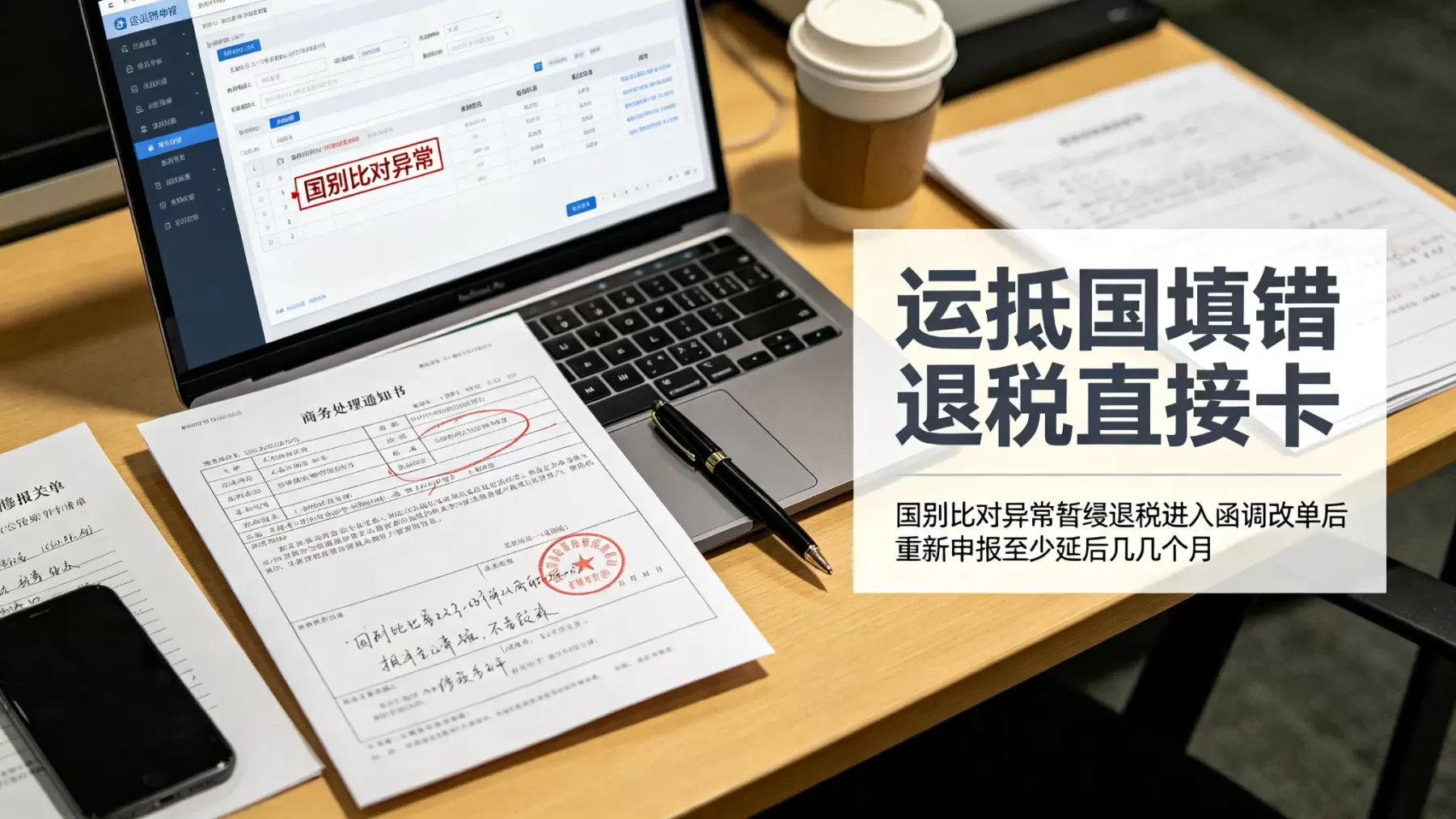 报关单运抵国填错后果，退税国别比对异常暂缓退税函调