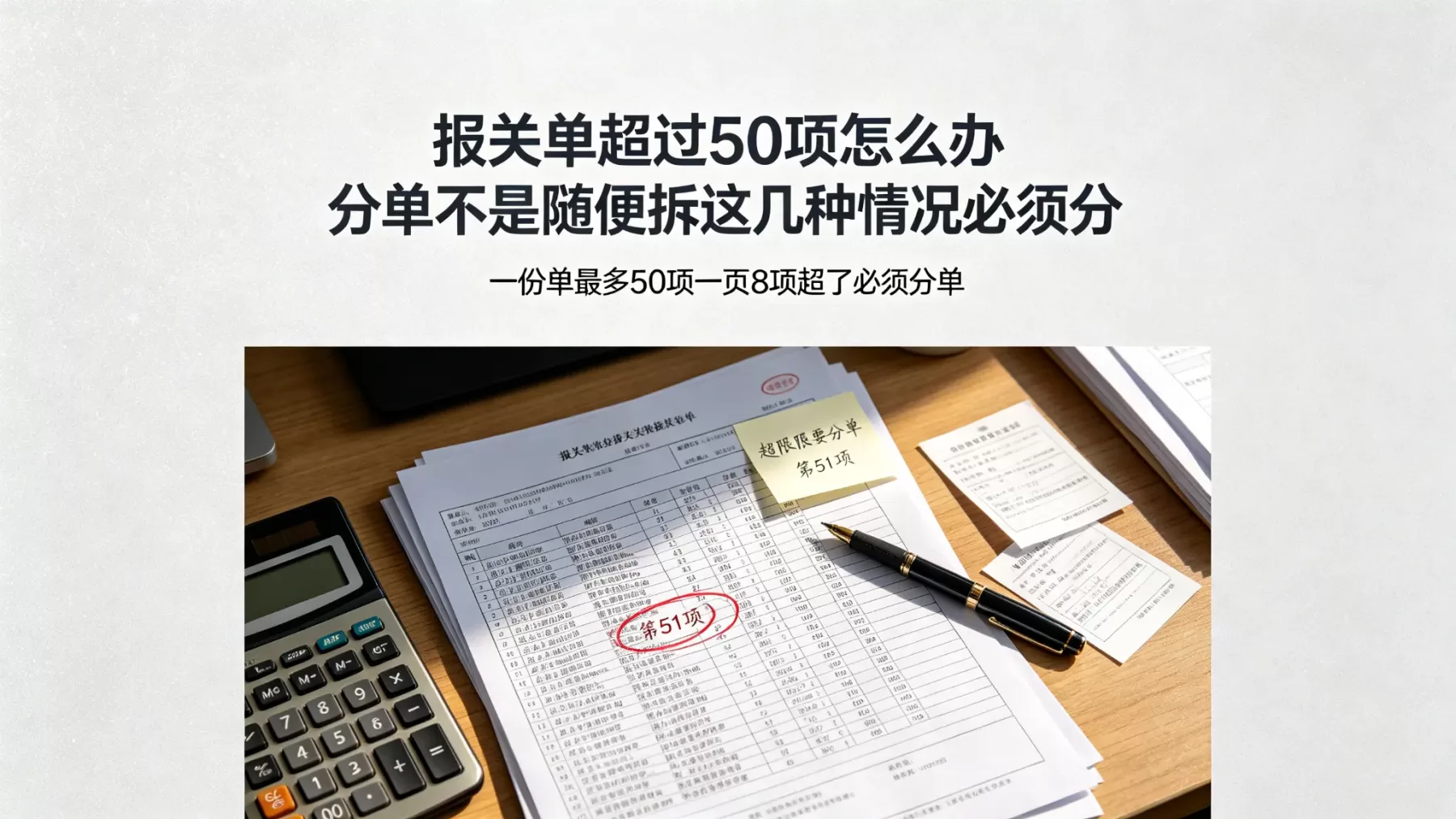 报关单超过50项怎么办？分单不是随便拆这几种情况必须分