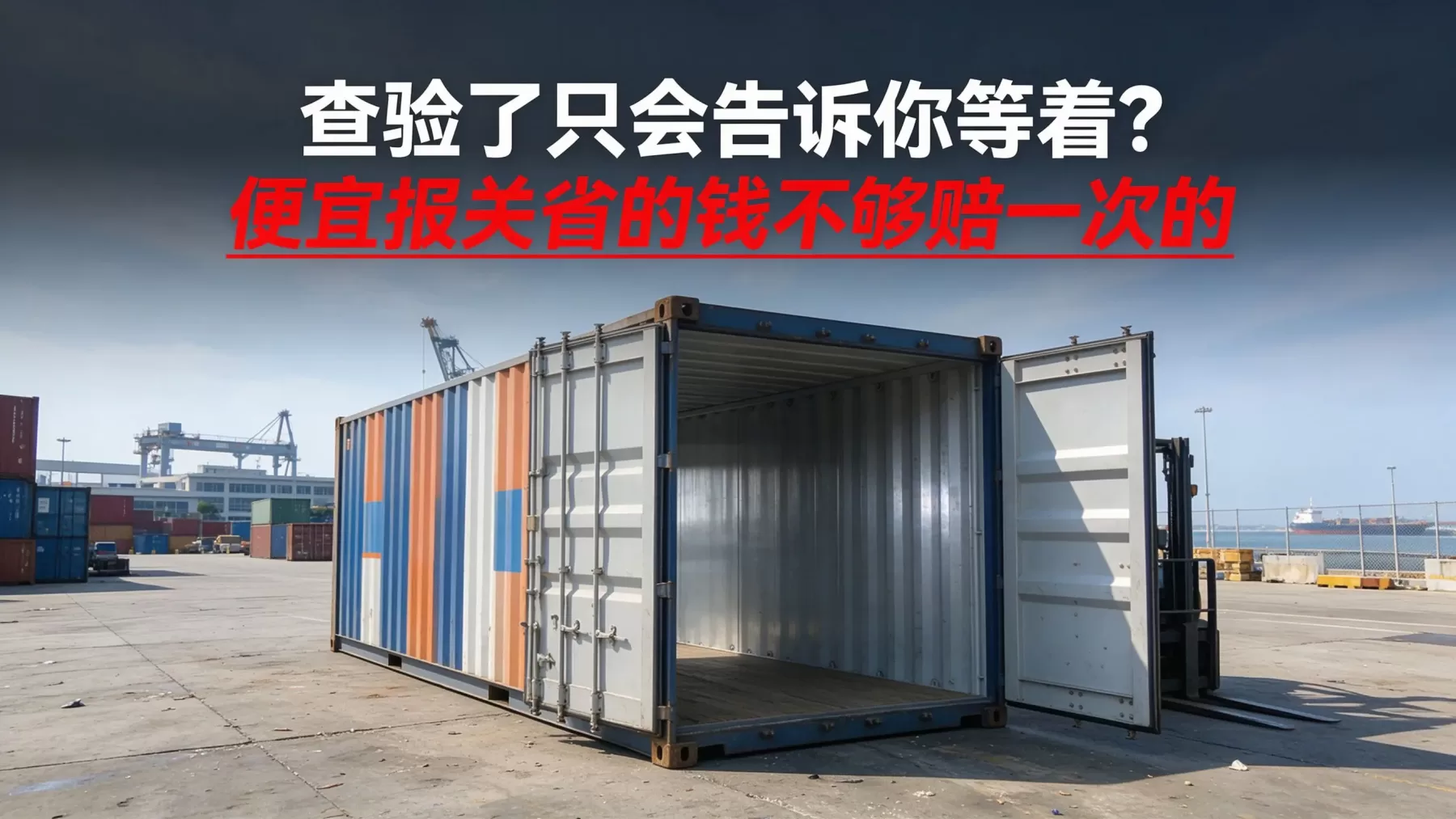 广州黄埔港进口报关公司查验环节,便宜报价省的钱不够一次查验损失 :广州黄埔港进口报关公司查验风险,打开的集装箱查验场实拍