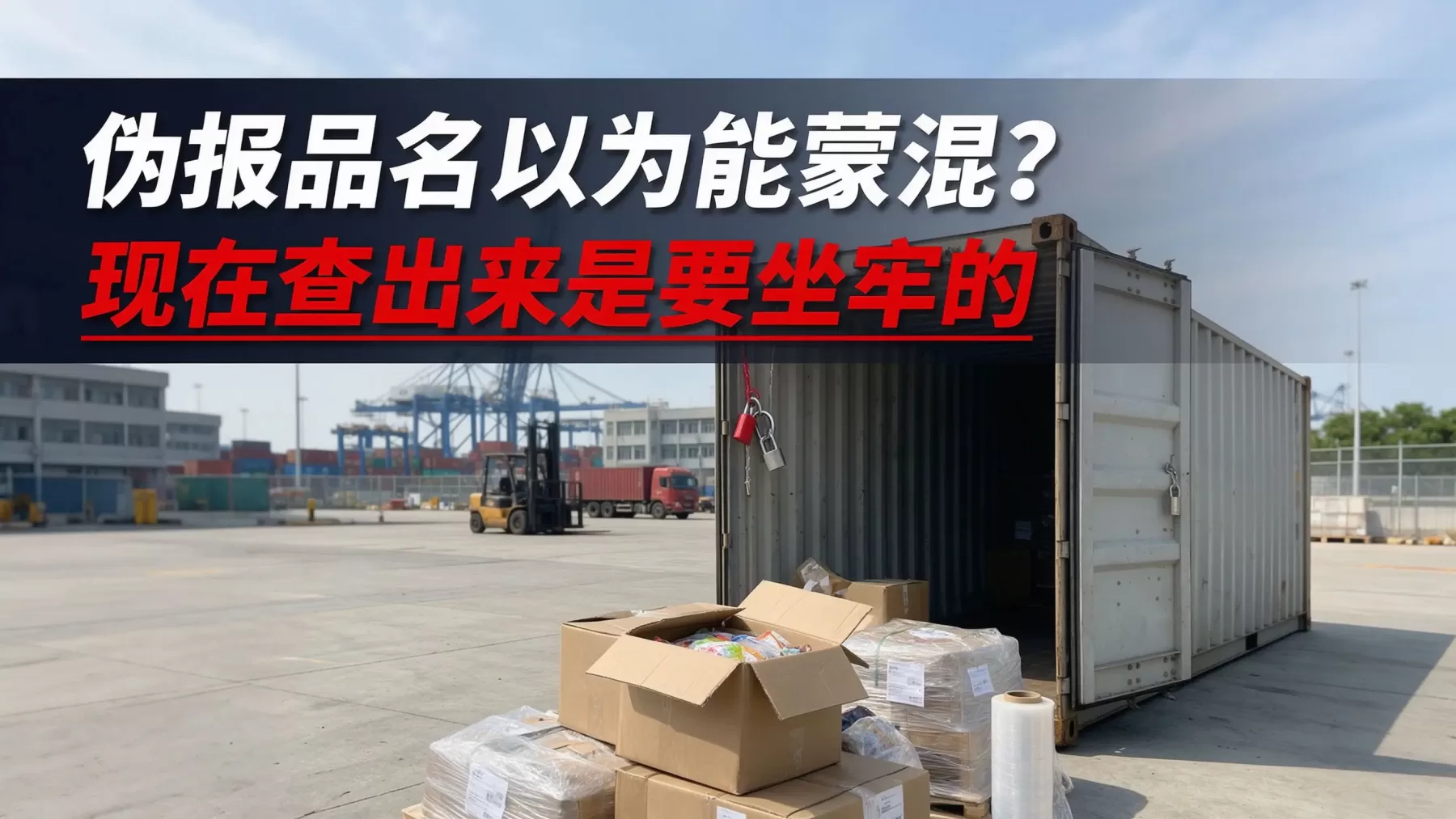 伪报品名以为能蒙混?现在查出来是要坐牢的 出口限制商品清单违规处罚,海关查验集装箱开箱场景实拍